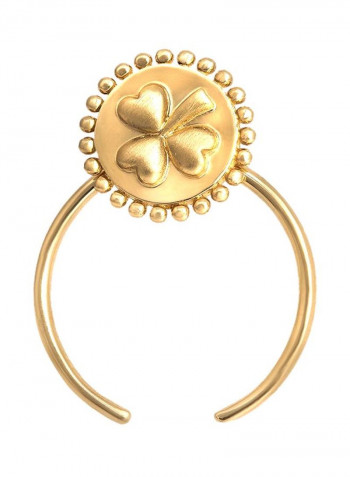 18 Karat Yellow Gold Flower Adjustable Ring