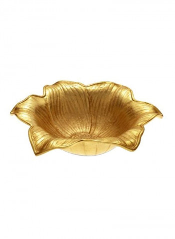Decorative Lily Flower Shaped Bowl Gold 15inch