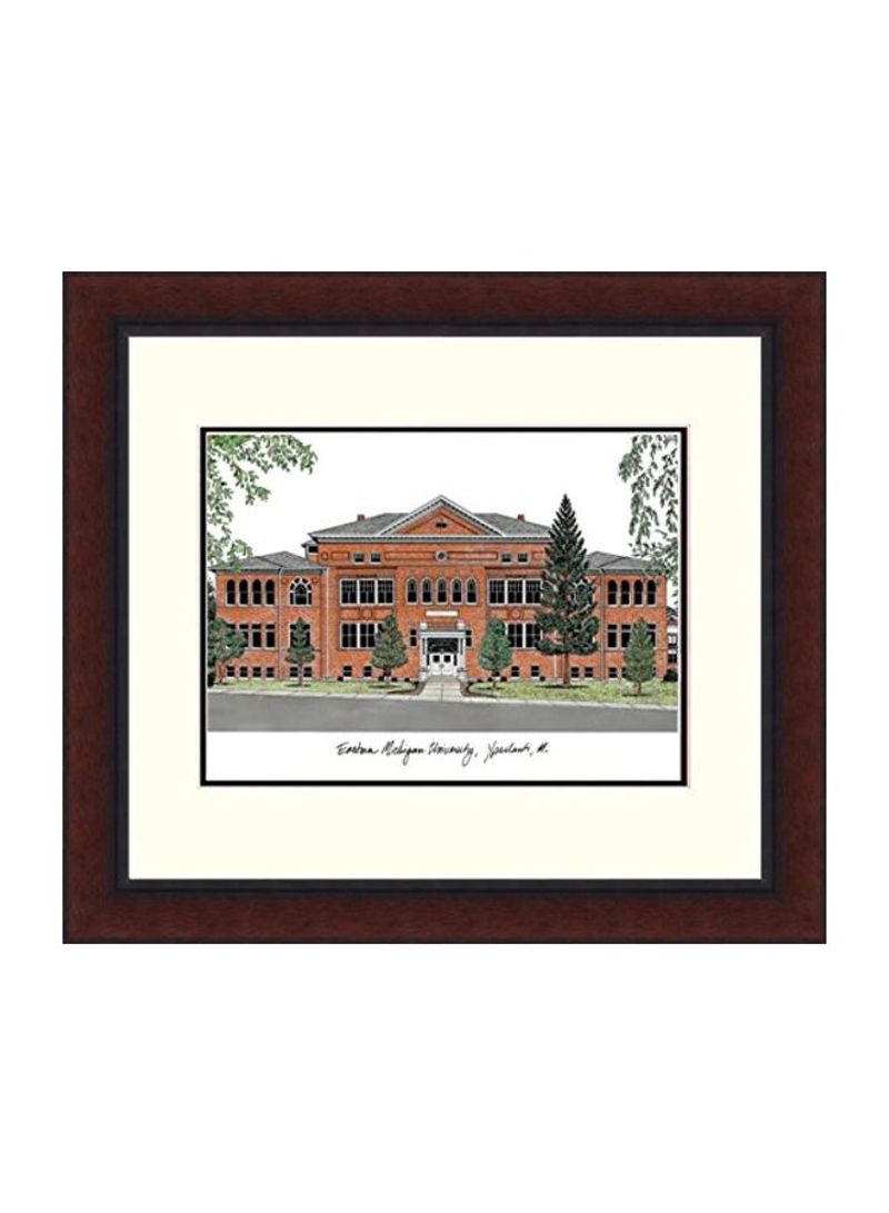 Eastern Michigan University Legacy Alumnus Framed Lithographic Print Brown/Green/Grey 18x16inch