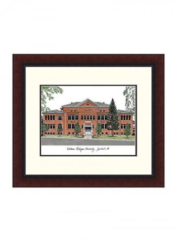 Eastern Michigan University Legacy Alumnus Framed Lithographic Print Brown/Green/Grey 18x16inch