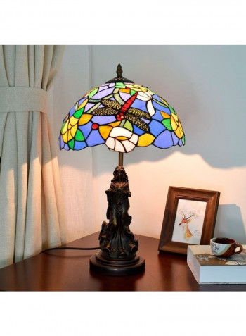 Mediterranean Roses Glass Lighting Table Lamp US Plug Multicolour