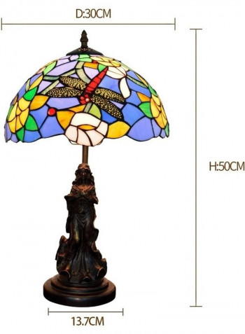Mediterranean Roses Glass Lighting Table Lamp US Plug Multicolour
