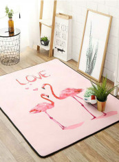 Flamingo Printed Living Room Carpet Pink 145x195centimeter