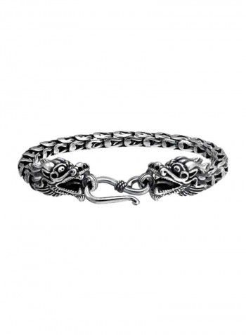 925 Sterling Silver Dragon Head Clasp Bracelet