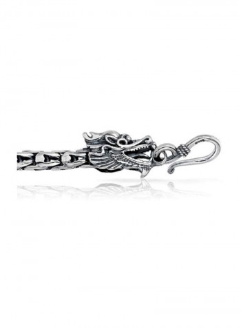 925 Sterling Silver Dragon Head Clasp Bracelet