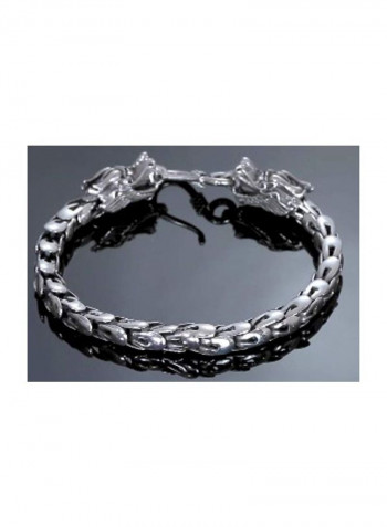 925 Sterling Silver Dragon Head Clasp Bracelet