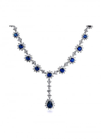 Cubic Zirconia Studded Necklace Set