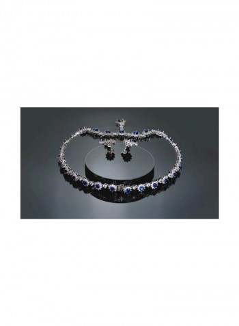 Cubic Zirconia Studded Necklace Set