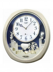 Joyful Land Musical Motion Clock White/Blue 4.3x14.3x5inch
