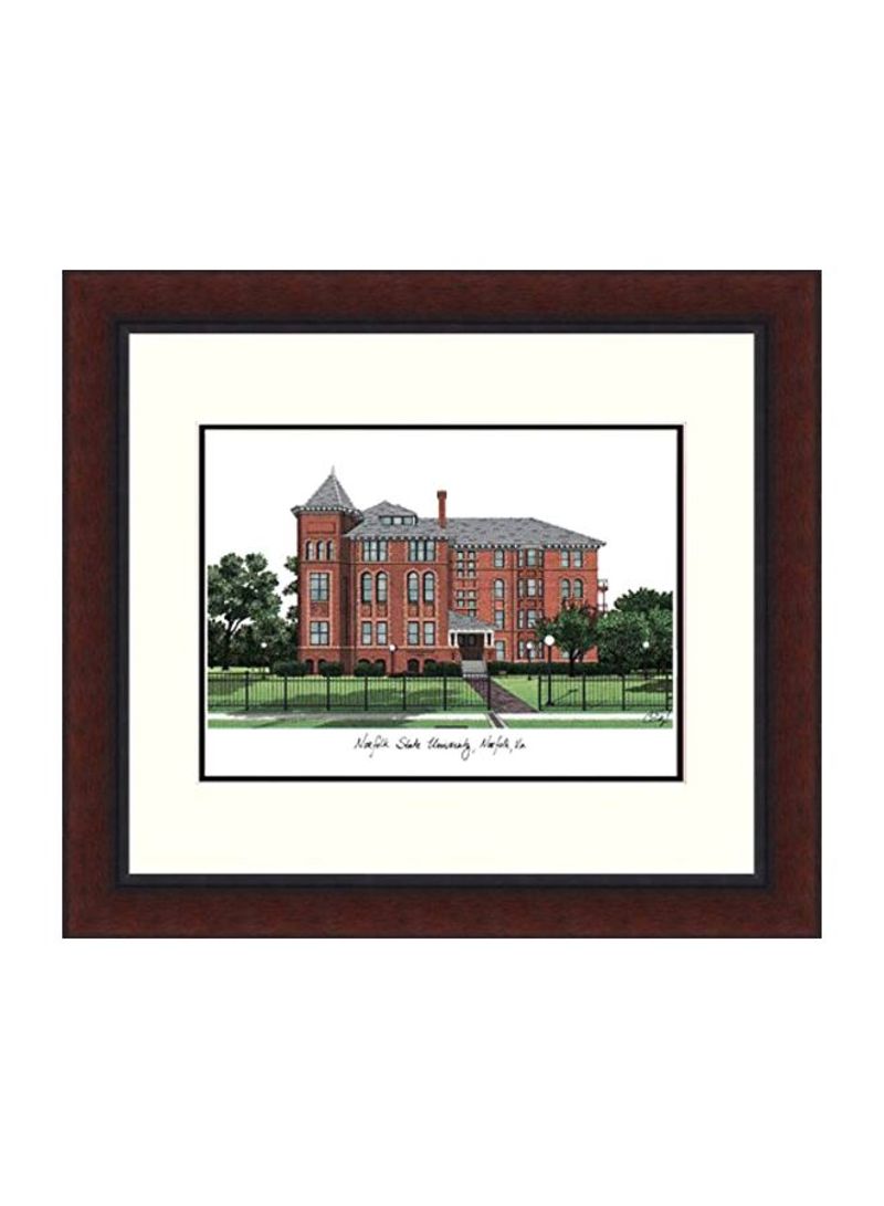 Decorative Norfolk State Legacy Wall Poster With Frame White/Brown/Green 16x18inch