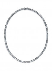 Silver Plated Brass Cubic Zirconia Studded Opera Necklace