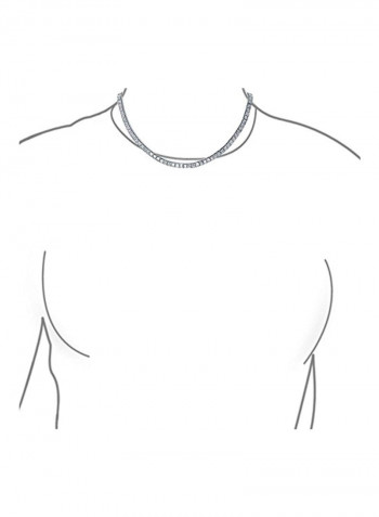 Silver Plated Brass Cubic Zirconia Studded Opera Necklace