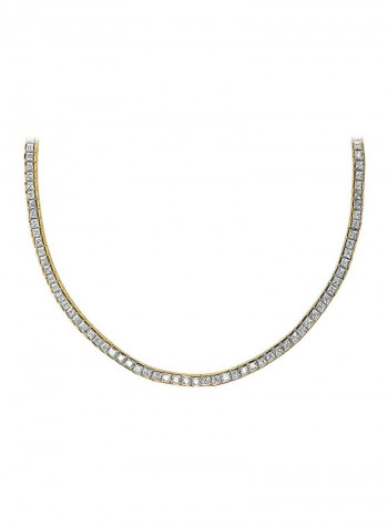 14 Karat Gold Plated Cubic Zirconia Studded Necklace