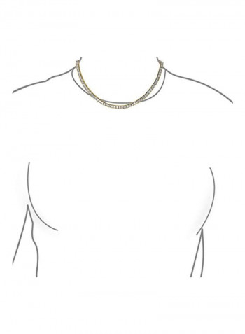 14 Karat Gold Plated Cubic Zirconia Studded Necklace