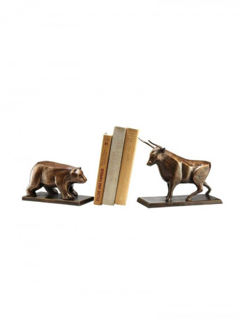 2-Piece Bull And Bear Bookend