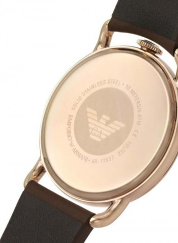 Men's Aviator Water Resistance Leather Analog Watch AR11337