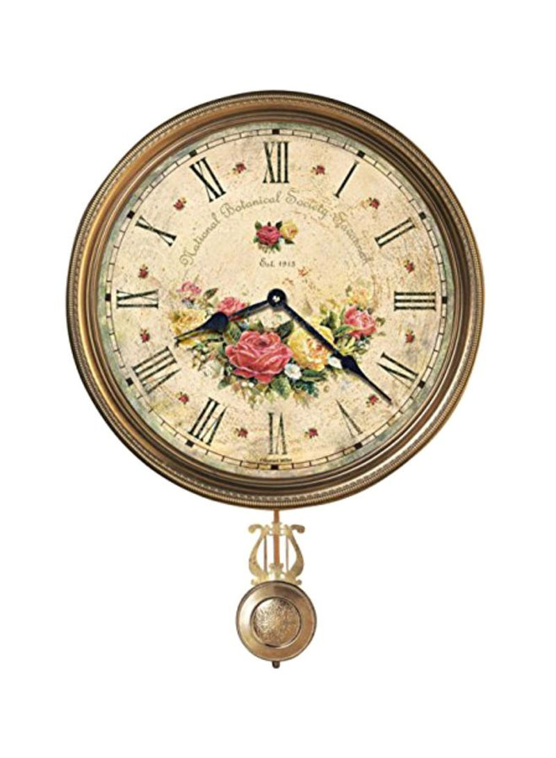 Savannah Botanical VII Wall Clock Gold/Beige/Pink 2x15x15inch