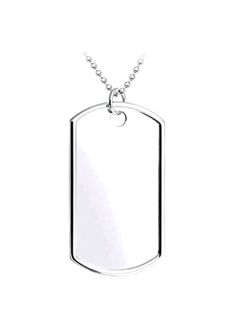 925 Sterling Silver Army Dog Tag Pendant Necklace
