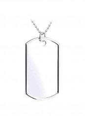 925 Sterling Silver Army Dog Tag Pendant Necklace