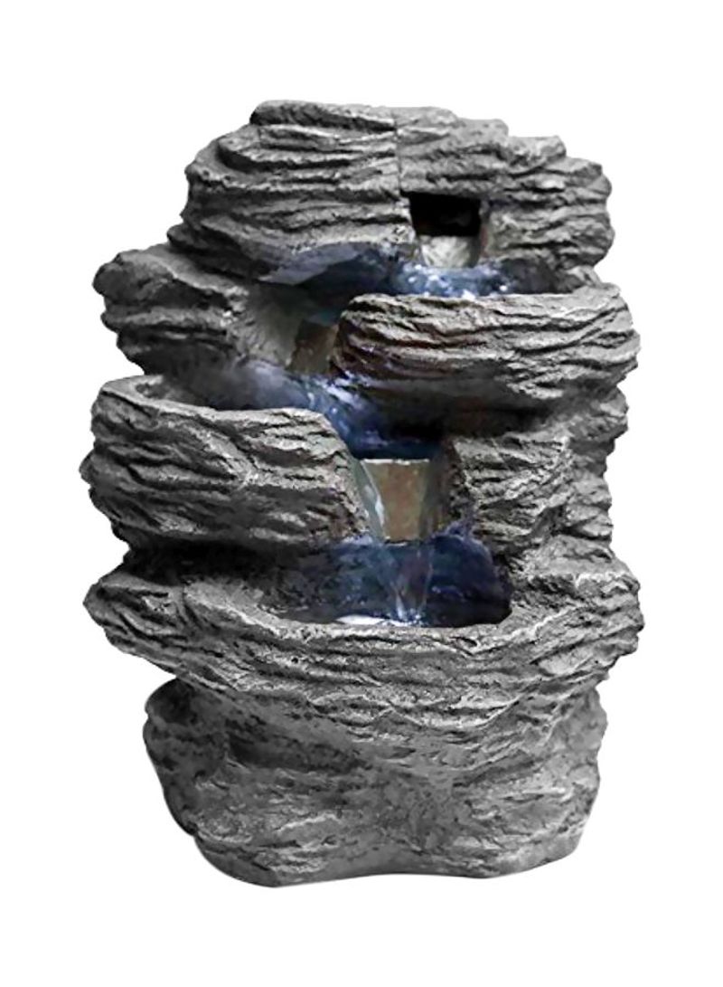 4-Tier Tabletop Waterfall Fountain Kit Grey 14.2x11x8.7inch