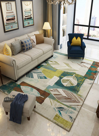 Printed Anti-Skidding Mat Multicolour 140x200centimeter