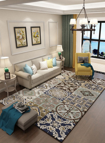 Retro Style Printed Mat Multicolour 140x200centimeter