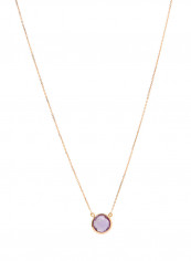 18 Karat Rose Gold Amethyst Single Stone Necklace