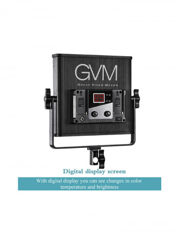 2-Piece Dimmable LED Video Panel Light With  Stand Lighting Kit Black