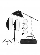 LED Photography Softbox Light Set Black