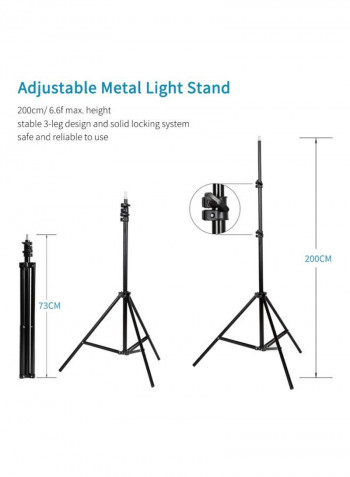 LED Photography Softbox Light Set Black