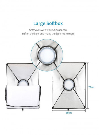 LED Photography Softbox Light Set Black