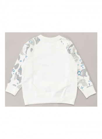 Camo Long Sleeves Sweater White/Grey/Blue