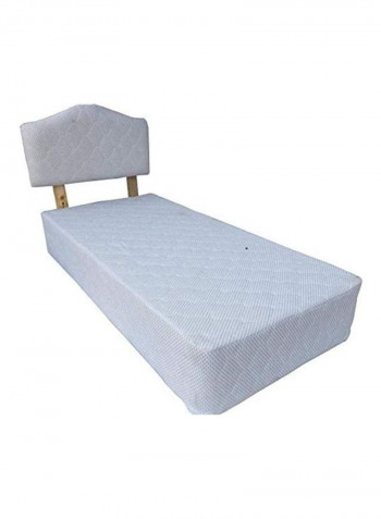 Deep Sleep Devan Bed With Headboard And Spring Pillow Top Mattress White 90 x 200cm