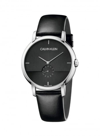 Established Black Leather Strap Watch
