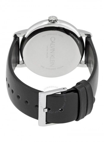 Established Black Leather Strap Watch