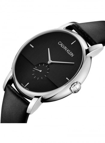 Established Black Leather Strap Watch