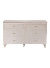 Isabella 6-Drawer Master Dresser White 84x41x136centimeter