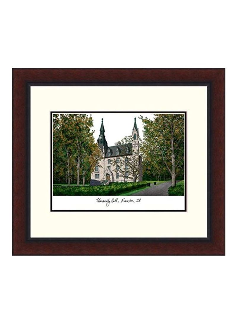 Northwestern University Legacy Alumnus Lithographic Photo With Frame Brown/White 18x16inch