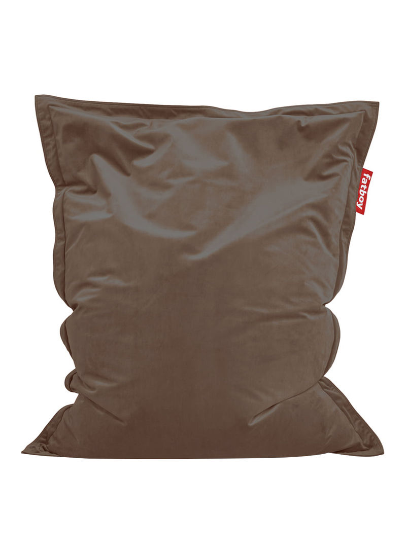 Slim Pillow Shape Bean Bag Taupe 155x120centimeter