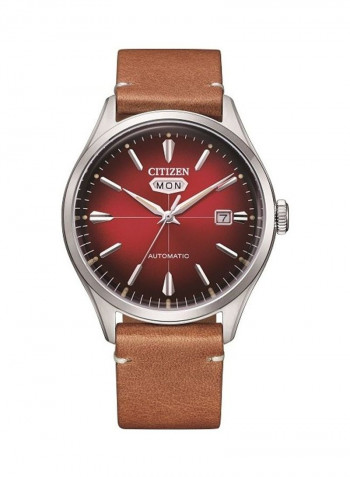 Men's Mechanical Leather Analog Watch NH8390-11X