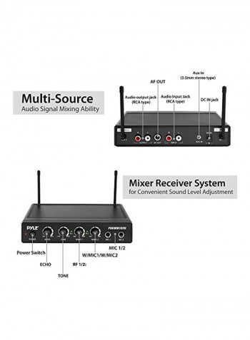 Wireless Karaoke Microphone System PDKWM102U Black