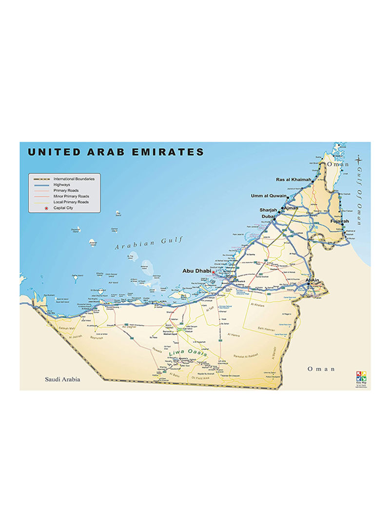 UAE Wall Map Multicolour