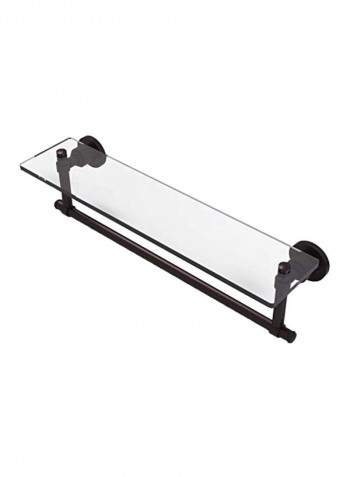 Glass Self With Integrated Towel Bar Clear/brown 24x5x4inch