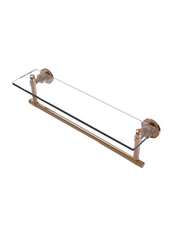 Glass Shelf With Towel Bar Clear/Gold 22x5inch