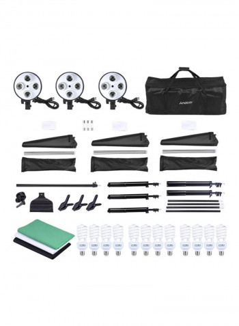 Photo Studio Lighting Kit 86x32x30cm Green/Black/White