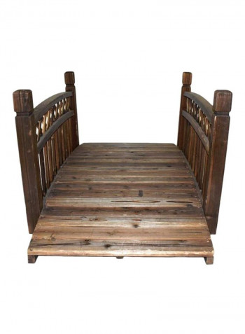 Wooden Garden Bridge With Safety Rails Brown 150x60x80cm