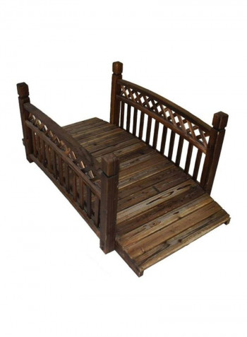 Wooden Garden Bridge With Safety Rails Brown 150x60x80cm