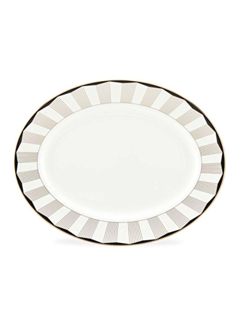 Gluckstein Audrey Oval Platter White/Brown/Black 13inch