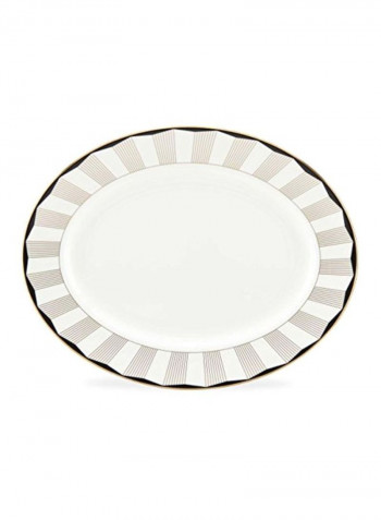 Gluckstein Audrey Oval Platter White/Brown/Black 13inch