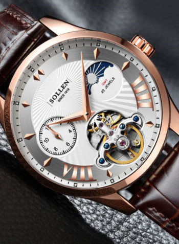 Men's Leather Analog Watch LEN67882